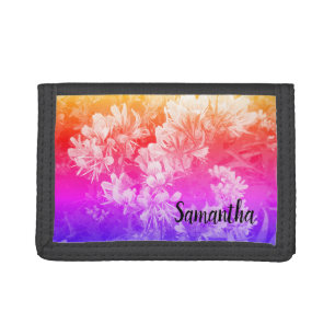 Custom photo wallet with rainbow flower print
