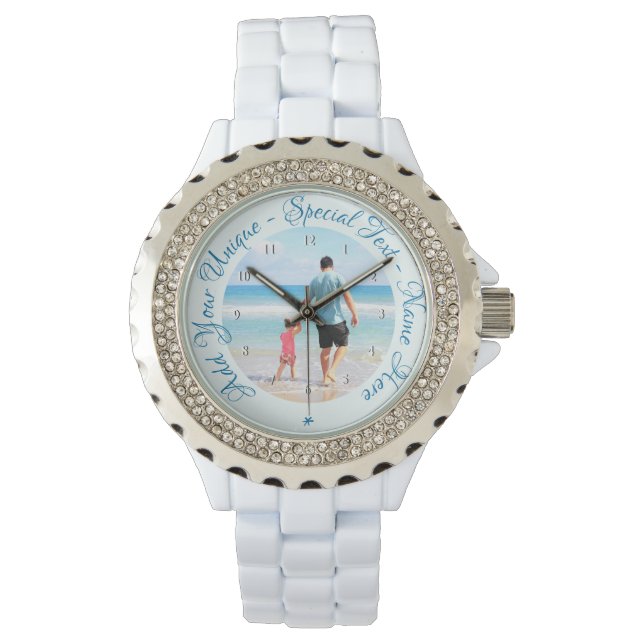 Custom Photo Watch Gift with Your Photos and Text (Front)