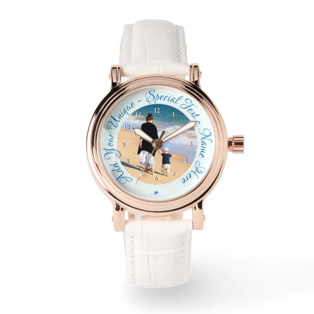 Custom Photo Watch with Your Photos and Text (Front)