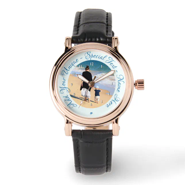 Custom Photo Watch with Your Photos and Text | Zazzle