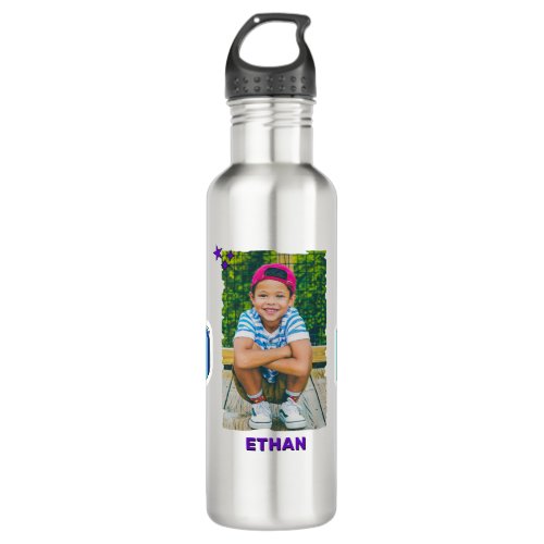 Custom Photo Water Bottle with Name