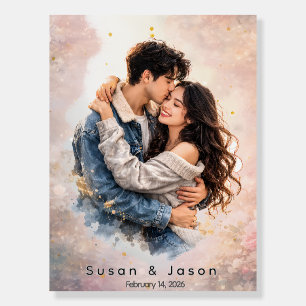 Custom Photo Watercolor Valentine’s Day Gift Foam Board