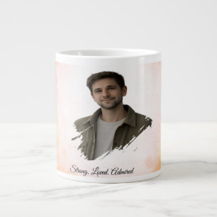 Custom Photo Watercolor Valentine’s Gift for Him Giant Coffee Mug