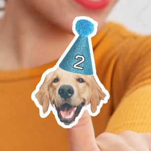 Custom Photo Waterproof Vinyl Dog Birthday Sticker