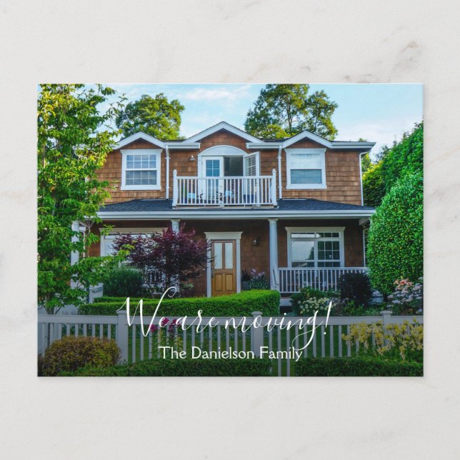 Custom Photo We Are Moving Own Photo New Home Announcement Postcard (Front)