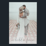 Custom Photo We Decided On Forever Wedding Faux Canvas Print<br><div class="desc">Custom Photo We Decided On Forever Wedding. Simply replace the sample photo with your own favorite of portrait orientation and of high resolution. Romantic saying is in an elegant set script at the bottom. You can change the color of this text if necessary to better suit your photo via edit...</div>