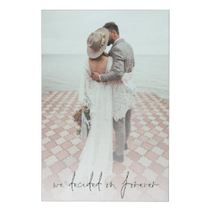 Custom Photo We Decided On Forever Wedding Faux Canvas Print