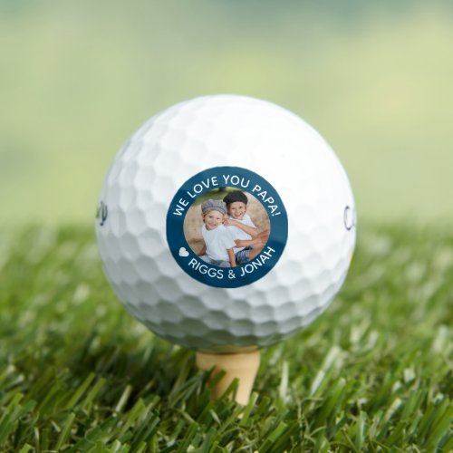 Custom Photo We Love You Papa Fathers Day Golf Balls
