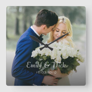 Custom Photo Wedding Acrylic Wall Clock