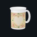 Custom Photo Wedding Anniversary Fresia Floral Beverage Pitcher<br><div class="desc">A lovely and simple floral that says exactly what you want to honor her marriage on a fabulously printed pitcher? Then perhaps my original floral lily of the valley,  fresia,  rose graphics with your gorgeous photo is just the thing!</div>