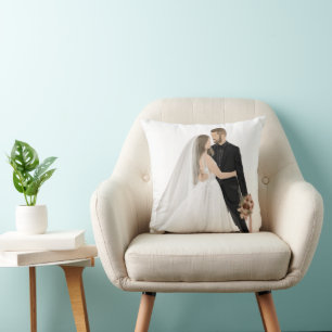 Custom Photo Wedding Anniversary Pillow - Elegant