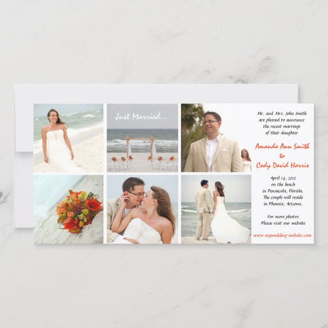 Custom Photo Wedding Announcement (Front)