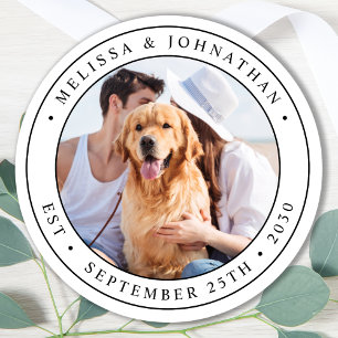 Custom Photo Wedding Classic Round Sticker