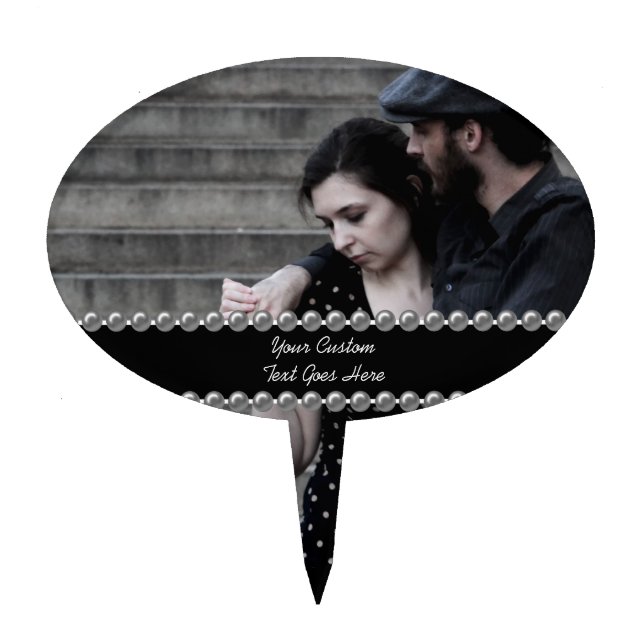 Custom Photo Wedding/Engagement/Anniversary Cake Topper (Front)