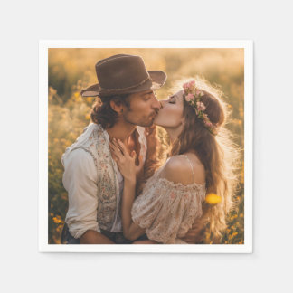 Custom Photo Wedding Engagement Napkins