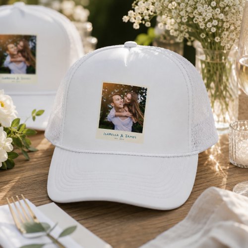Custom Photo Wedding Engagement Party Retro Fun Trucker Hat