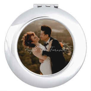 Custom photo wedding family son daughter mom dad compact mirror