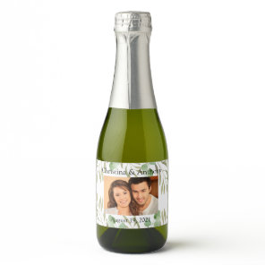 Custom Photo Wedding Mini Sparkling Wine Favor Lab Label