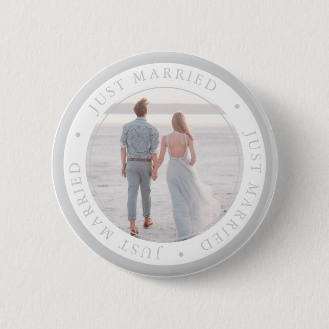 Custom photo wedding occasion simple button (Front)