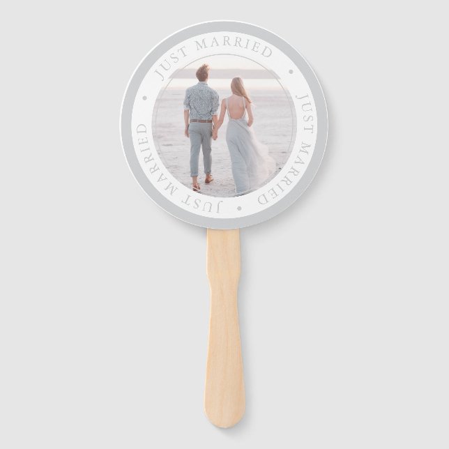 Custom photo wedding occasion simple hand fan (Front)