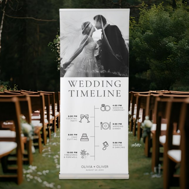 Custom photo, wedding order of events welcome sign (Creator Uploaded)