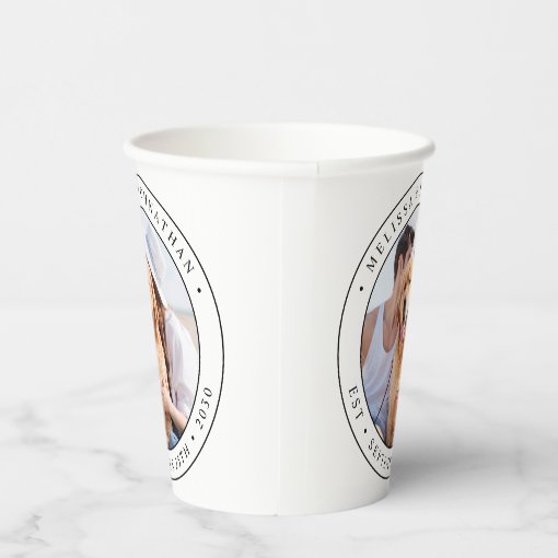 Custom Photo Wedding Paper Cups | Zazzle