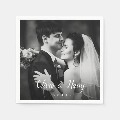 Custom Photo  Wedding Paper Napkins