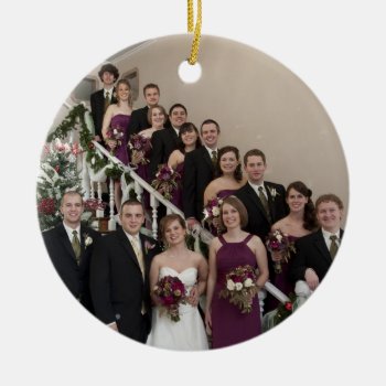 Custom Photo Wedding Party Memory  Ornament by MoodsOfMaggie at Zazzle