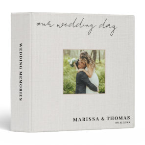 Custom Photo Wedding Photo Album Keepsake Linen 3 Ring Binder