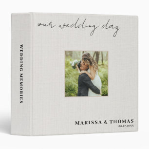 Custom Photo Wedding Photo Album Keepsake Linen 3 Ring Binder