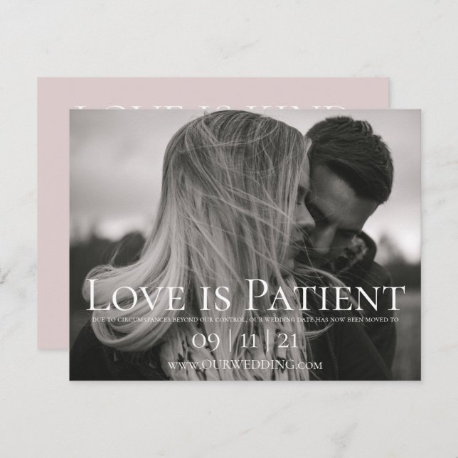 Custom Photo Wedding Postponement Announcement (Front/Back)