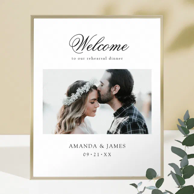 Custom Photo Wedding Rehearsal Dinner Welcome Poster | Zazzle