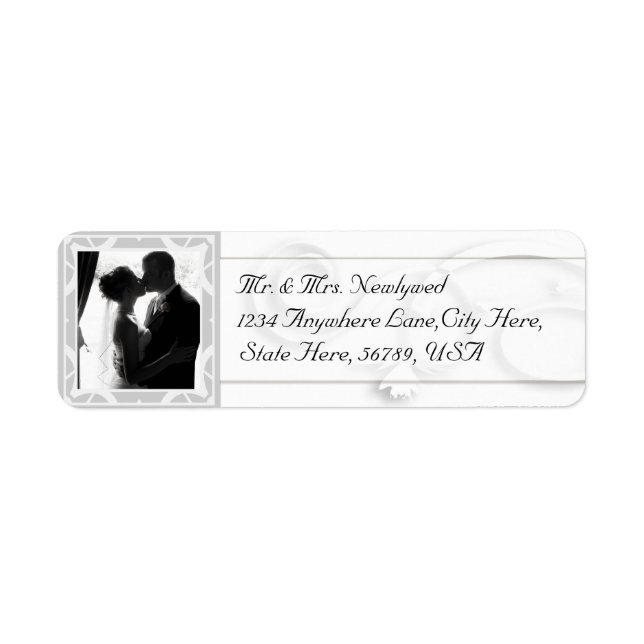 Custom  Photo Wedding Return Address Labels (Front)