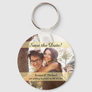 Custom Photo Wedding Save the Date Keychain
