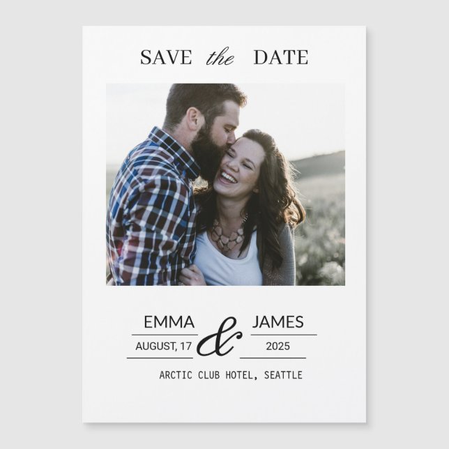 Custom Photo Wedding Save the Date magnet (Front)