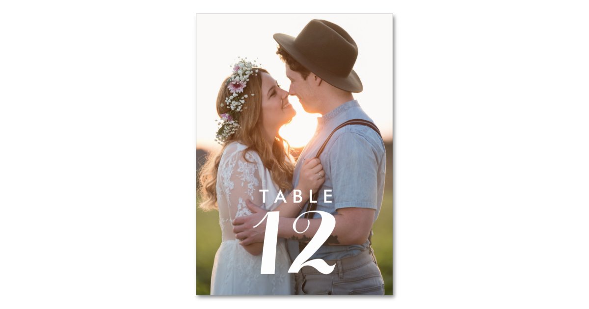 Custom Photo Wedding Table Cards | Zazzle