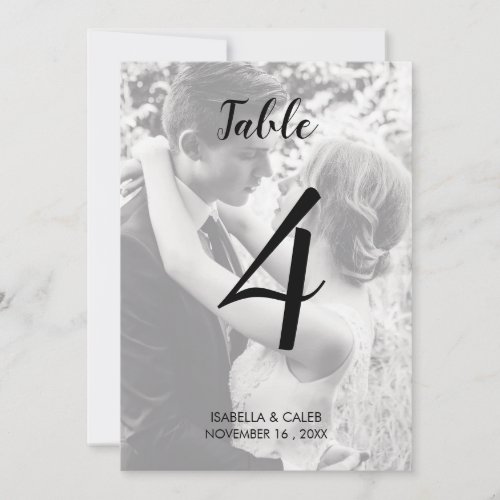 Custom Photo Wedding Table Number 