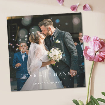 Custom Photo Wedding Thank You Card Template by goattreedesigns at Zazzle