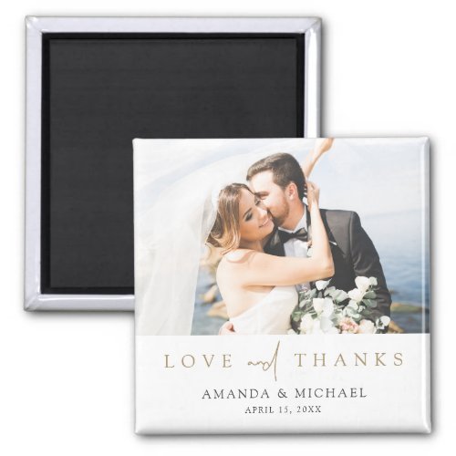 Custom Photo Wedding Thank You Fridge Magnet