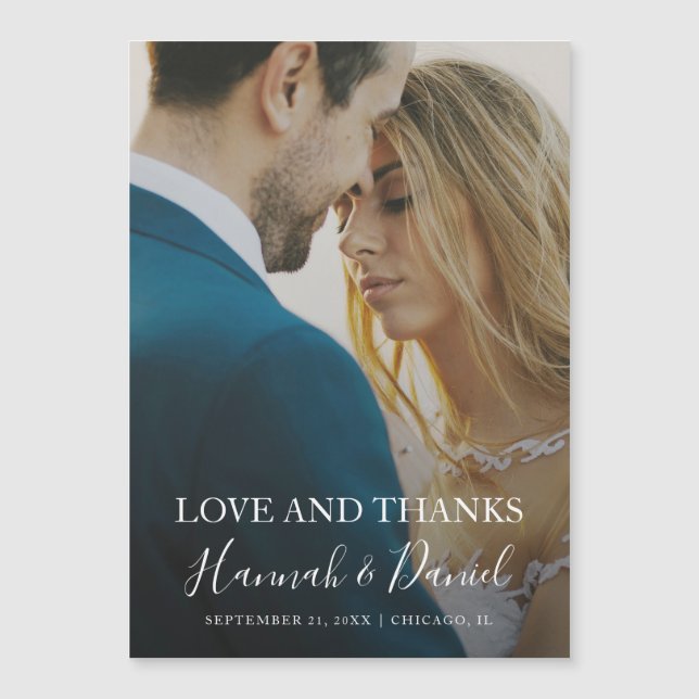 Custom Photo Wedding Thank You Magnet Template (Front)