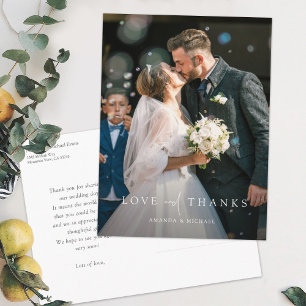 Custom Photo Wedding Thank You Postcard
