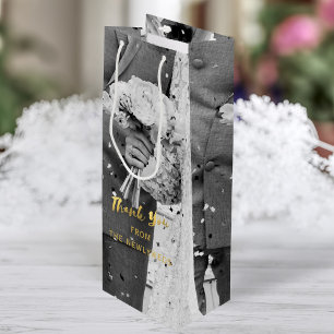 Custom Photo Wedding Thank You Wine Gift Bag