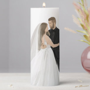 Custom Photo Wedding Unity Candle - Elegant Minima