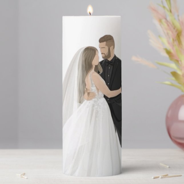 Custom Photo Wedding Unity Candle - Elegant Minima (In Situ)