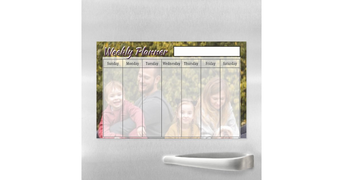 Custom photo Weekly planner s Magnetic Dry Erase Sheet | Zazzle