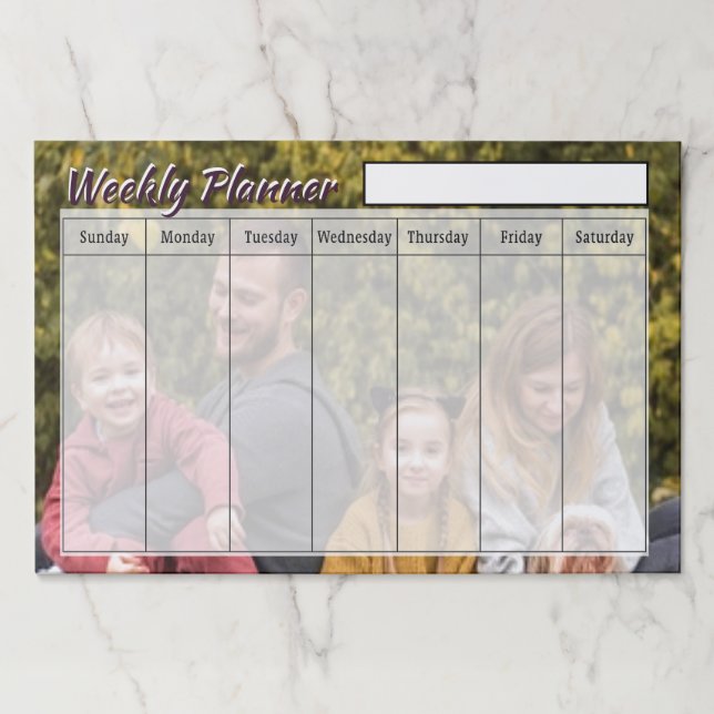 Custom photo Weekly planner sheets Paper Pad (Front)