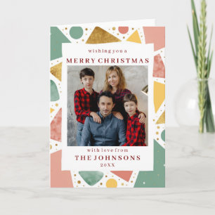 Custom Photo Whimsical Geometric Frame Greeting Card