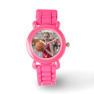 Custom Photo White Numbers Watch