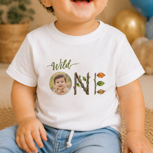 Custom Photo Wild One Baby 1st Birthday Shirt