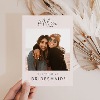 custom photo will you be my bridesmaid card